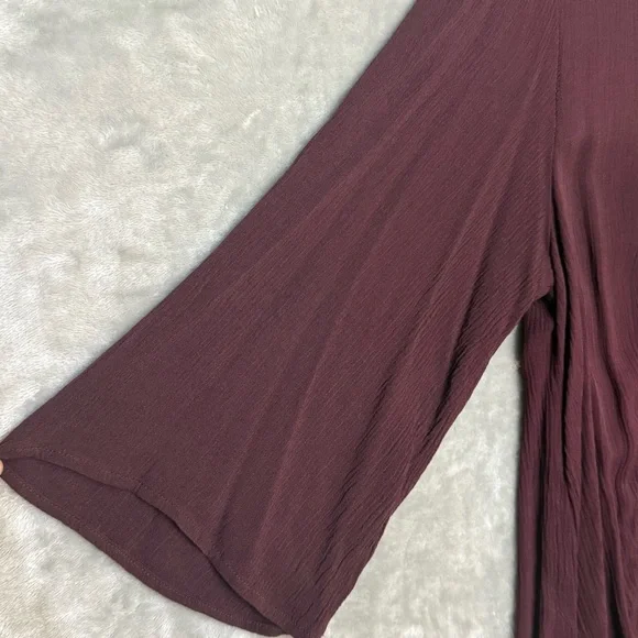 Mossimo Ladies Medium Boho Lace pullover Burgundy Blouse - Picture 8 of 14